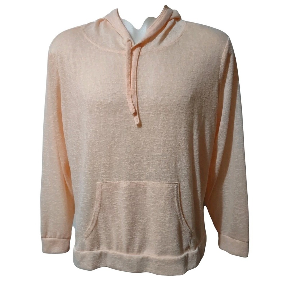 Weatherproof Vintage Hoodie XXL Women Peach Slub Knit Pullover Relaxed Norm Core